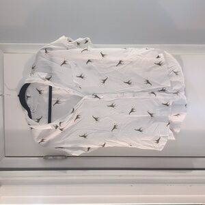 Jane Delaney White Shirt with Dinosaur Print